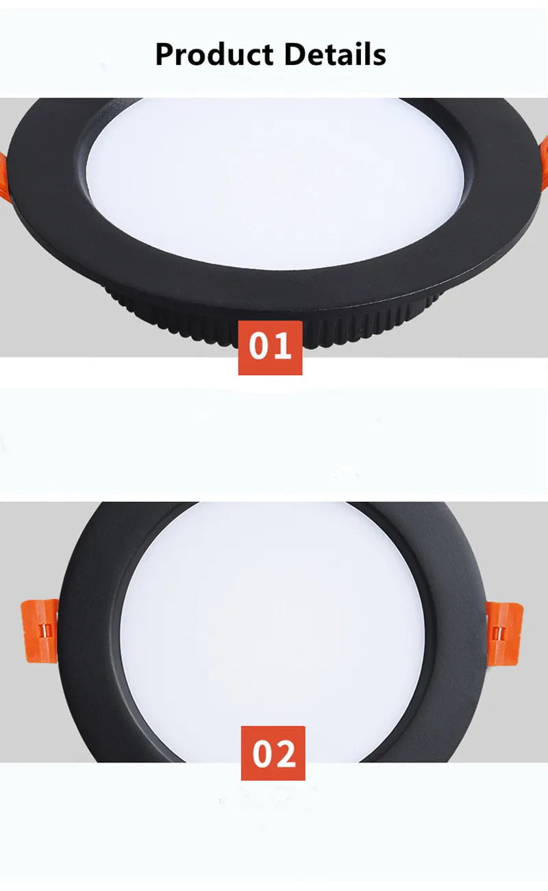 LED Recessed Ceiling Downlight 5W 9W 12W 15W 18W 24W 30W 36W 100lm/W AC110-240V