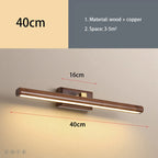 Nordic Wood LED Wall Sconce Single Head Downlight Acrylic Shade Rotatable AC 110-220V Bedroom Bathroom Vanity Mirror Corridor Yellow