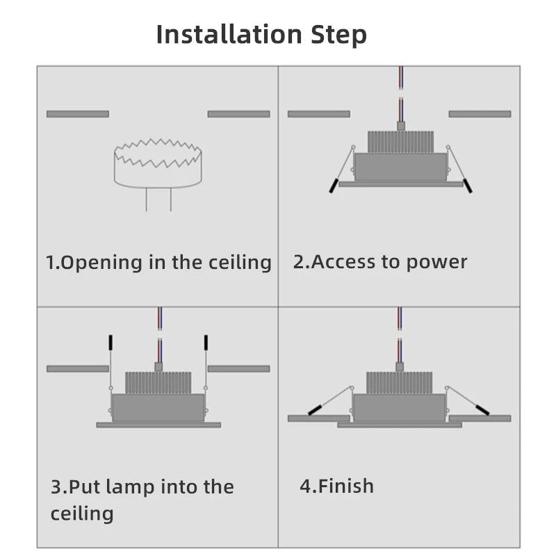 Square GU10 MR16 Recessed Downlight Frame Bracket Single Double Triple Ring Adjustable