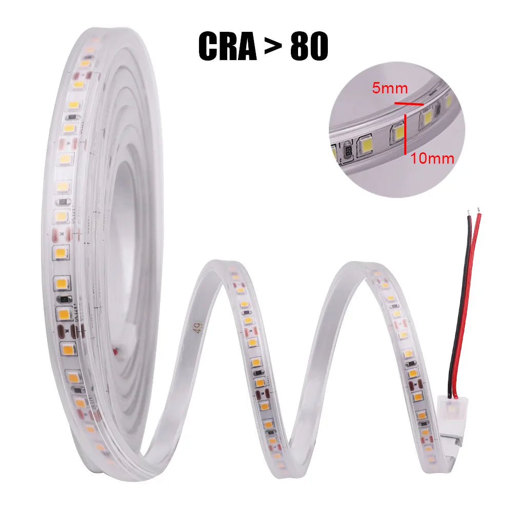 IP67 LED Strip Light 120 LEDs/m SMD2835 9-13W/m CRI 80+ DC 12V 24V 3-Color Waterproof
