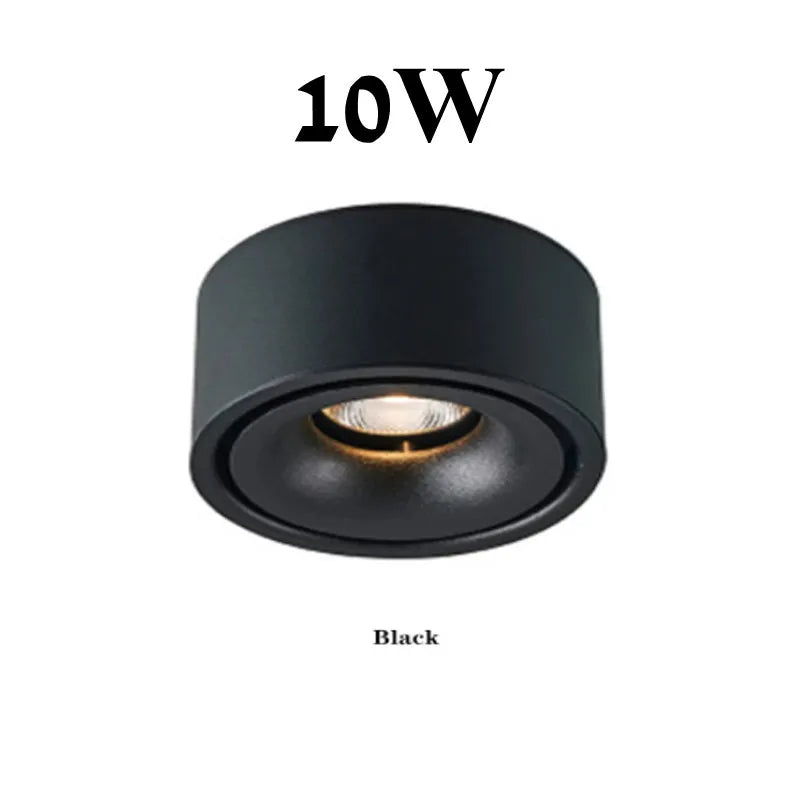 Foldable 360° Rotatable Dimmable COB LED Surface Downlight 7W-16W Double-Head to 32W Black