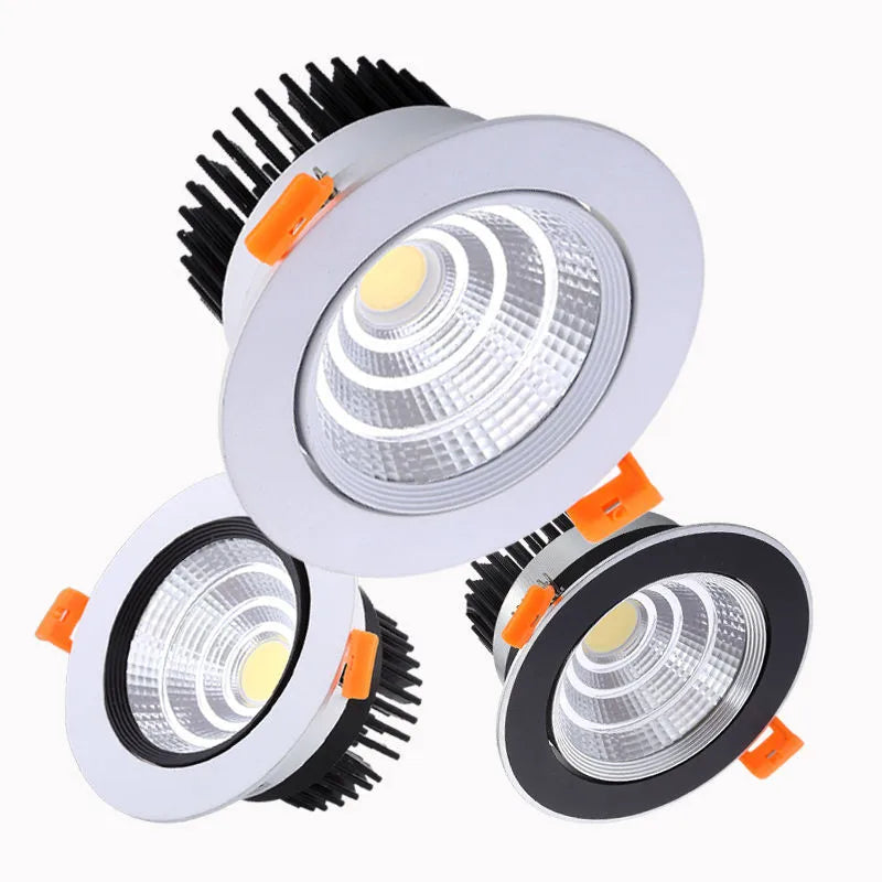 Dimmable COB LED Recessed Downlight 3W 5W 7W 9W 12W 15W 18W CRI 86+ PF 0.95 85-265V