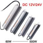 IP67 Waterproof LED Power Supply DC 12V 24V 60W-500W AC 110-250V OCP OVP Auto-Recovery