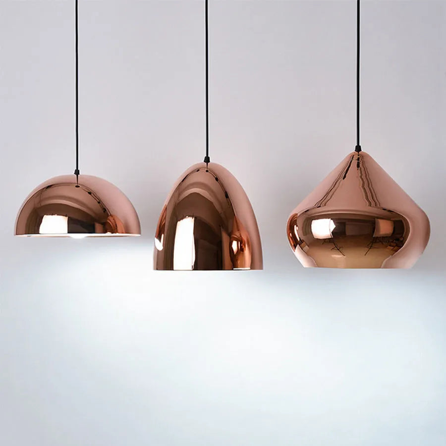 Nordic Rose Gold Globe Pendant Light Ceiling Fixture