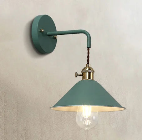 Nordic Macaron E26 E27 Wall Lamp Iron 5 Colors Downward Light AC 85-265V Bedroom Living Room