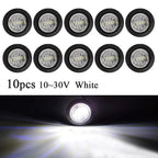 LED Side Marker Light 3-LED 1W 300lm DC 10-30V 12V 24V 5 Colors 10-Pack Truck Trailer