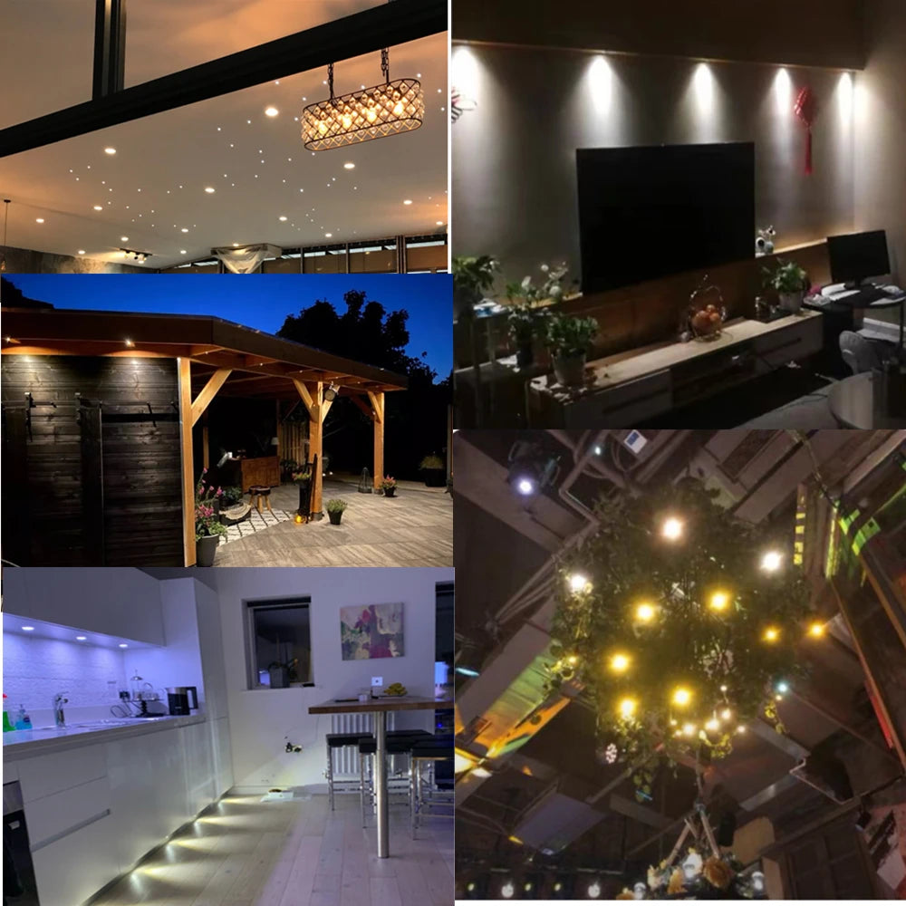 10PCS Mini Recessed LED Cabinet Downlight 12V IP65