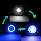 LED Recessed Panel Downlight 6W 9W 16W 24W SMD 2835 3 Mode Switch Blue Ring Plus Warm White or Cool White Aluminum Acrylic AC 85-265V