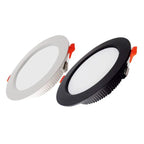 Dimmable LED Recessed Downlight 3W-30W 120° CRI 85+ 95-110lm/W White Black AC 85-265V