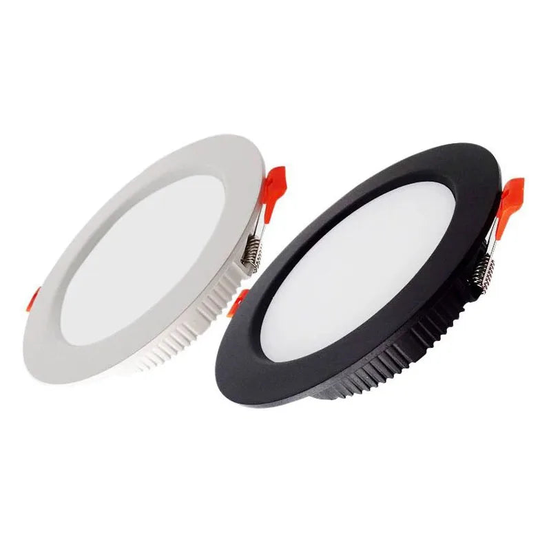 Dimmable LED Recessed Downlight 3W-30W 120° CRI 85+ 95-110lm/W White Black AC 85-265V