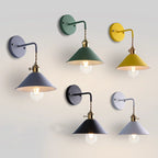 Nordic Macaron E26 E27 Wall Lamp Iron 5 Colors Downward Light AC 85-265V Bedroom Living Room