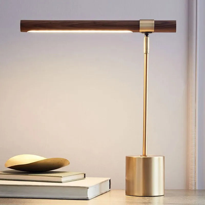Foldable Wood Grain LED Table Lamp 40x45cm 7W Built-In Strip AC 90-260V US EU UK Plug