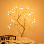 LED Mini Christmas Tree Night Light Copper Wire Adjustable Branches USB or Battery Powered Touch Switch 24.4 inch Bedroom Decor