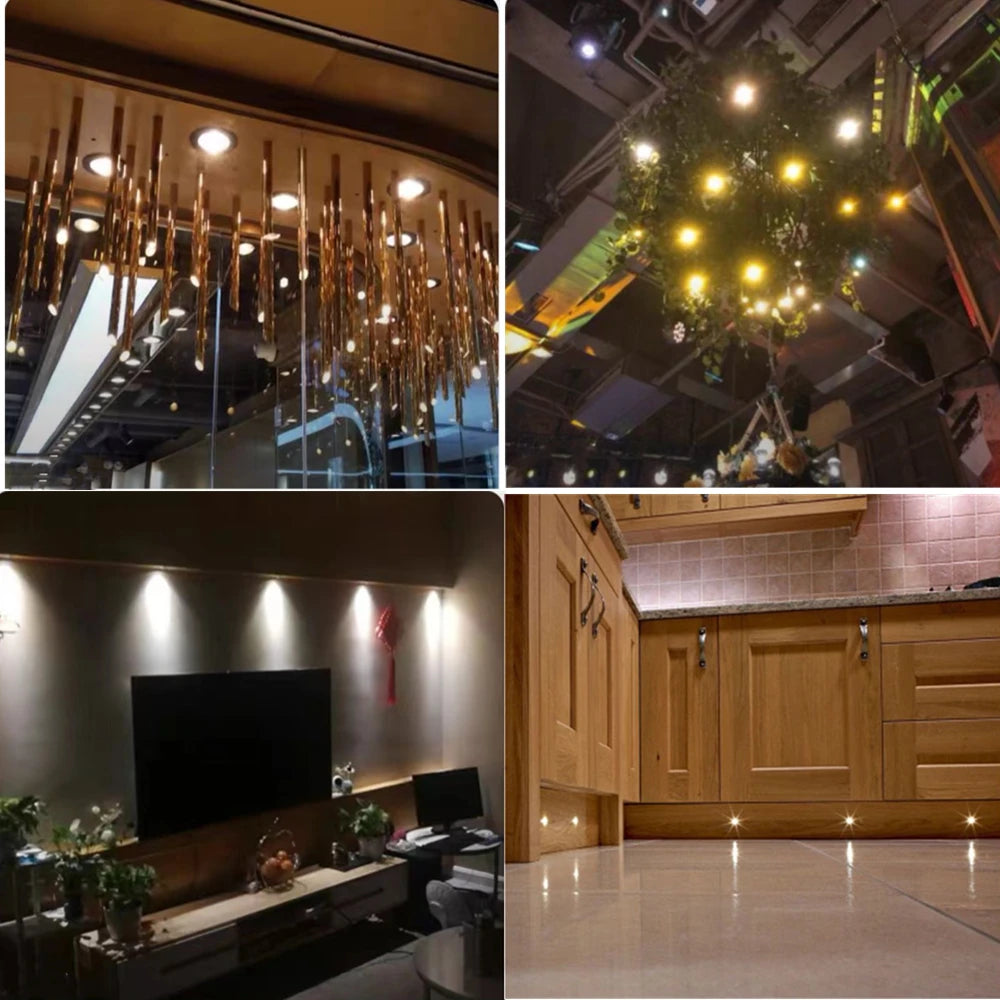 Mini 1W IP65 LED Recessed Spotlight DC 12V Dimmable 15mm Cutout 30 or 120 Degree Aluminum Nickel Finish
