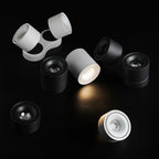 Foldable 360° Rotatable Dimmable COB LED Surface Downlight 7W-16W Double-Head to 32W Black