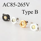 Mini LED Recessed Cabinet Spotlight 1W 3W 4000K Brushed Nickel Aluminum AC 85-265V or DC 12V Driver Included Jewelry Display Ceiling Downlight