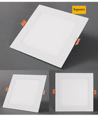 Ultra-Thin 12mm LED Recessed Panel Downlight 3W 4W 6W 9W 12W 15W 25W 120° PF97% 85-265V