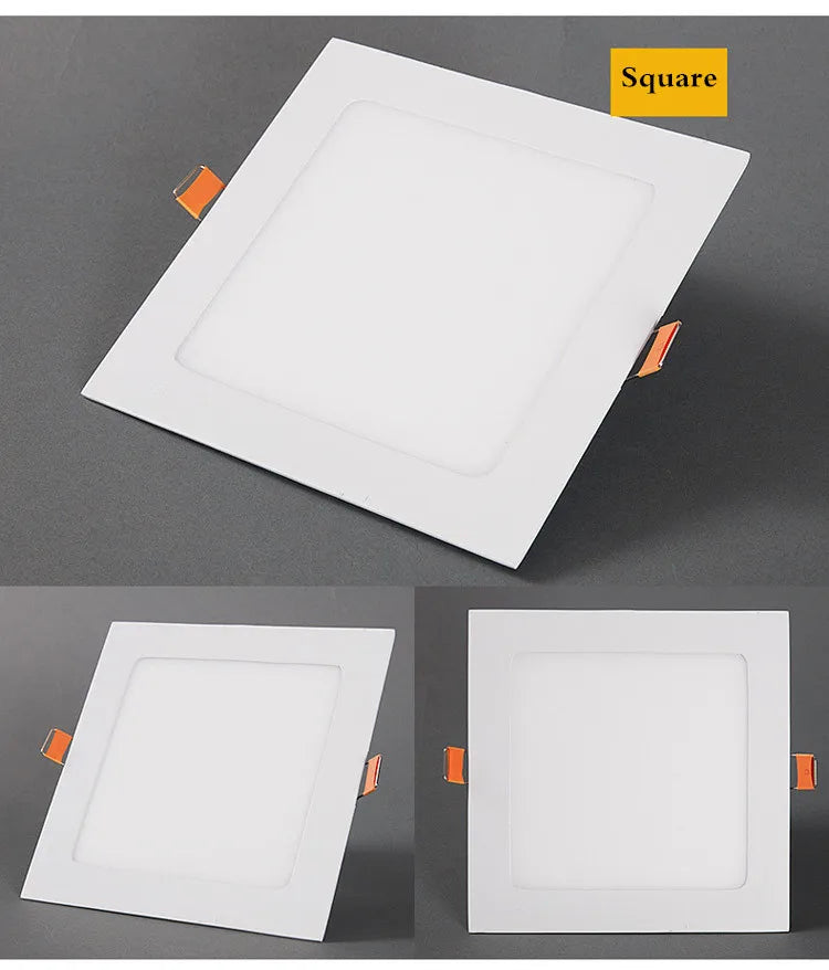 Ultra-Thin 12mm LED Recessed Panel Downlight 3W 4W 6W 9W 12W 15W 25W 120° PF97% 85-265V
