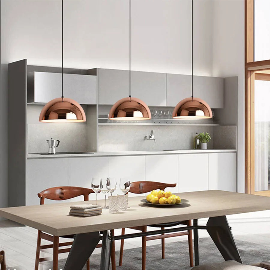 Nordic Rose Gold Globe Pendant Light Ceiling Fixture