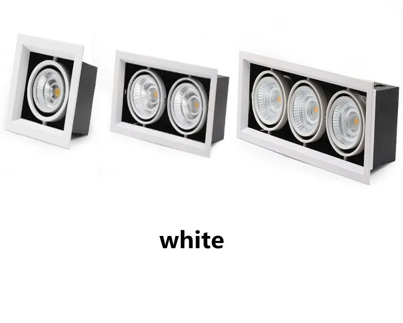 Dimmable COB LED Recessed Downlight 10W 20W 30W 24-Degree CRI 85+ 85-265V Commercial