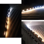 3W 5W IP65 LED Recessed Stair Step Wall Light Dimmable AC 85-265V DC 12V Black White 58-86mm