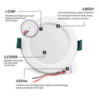 Low Voltage LED Recessed Downlight 5W 9W 12W 15W 18W AC DC 12V 24V 36V 48V SMD 2835 Aluminum Cool White Warm White Round Ceiling Lamp