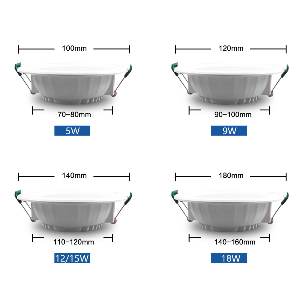 Low Voltage LED Recessed Downlight 5W 9W 12W 15W 18W AC DC 12V 24V 36V 48V SMD 2835 Aluminum Cool White Warm White Round Ceiling Lamp