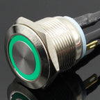 Waterproof Momentary Stainless Steel Push Button Switch 19mm 5A LED 5V 12V 24V 220V Red Green Blue Yellow White Panel Mount