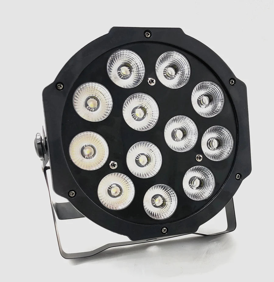 12x RGBWAUV 6-in-1 LED PAR Stage Light 18W DMX 6/10CH 45° AC 90-240V US Plug DJ Party