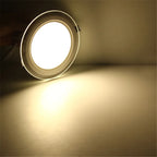 LED Panel Downlight 6W-24W Round Square Glass PF97% 120° AC 85-265V Warm Natural Cool White