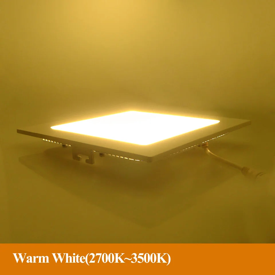 Ultra-Thin 20mm LED Panel Downlight 3W-24W SMD2835 120° Round Square AC 85-265V Driver