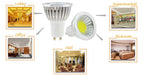 Dimmable COB LED Spotlight Bulb GU10 E27 E14 MR16 6W 9W 12W 60-Degree CRI 80+ 85-265V