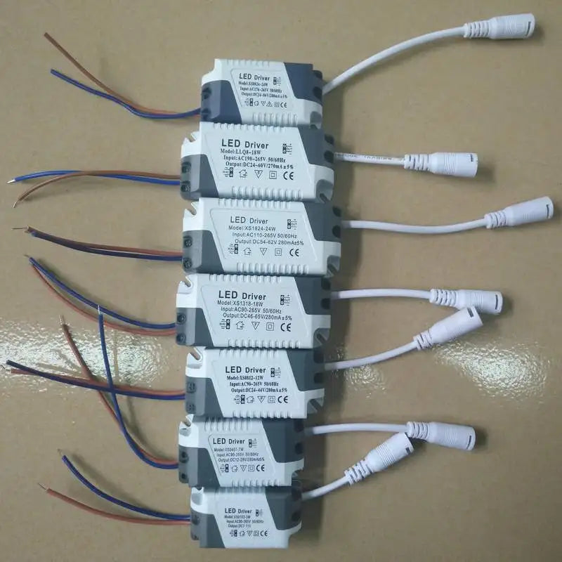 Constant Current LED Driver DC Plug 300mA 1-3W 4-7W 8-12W 12-18W 18-24W AC 85-265V Panel