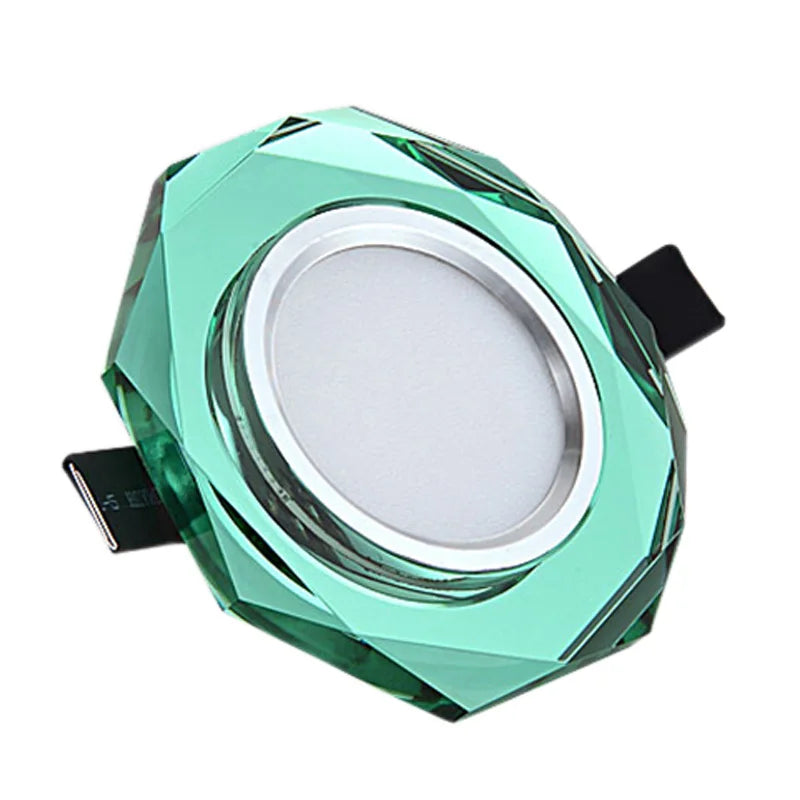 European Crystal LED Ceiling Light 3W 5W Stainless Steel K9 Crystal AC 90-260V Warm White Cool White D90 x H33mm Embedded Aisle Corridor Porch Hall