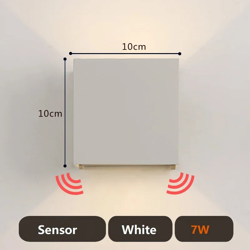 Square IP65 LED Outdoor Wall Light 7W 12W 20W COB PIR Optional 120° AC 85-265V 50,000hr