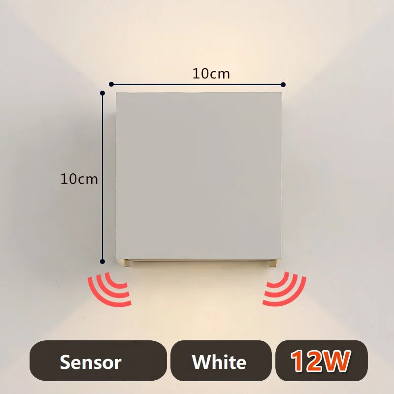 Square IP65 LED Outdoor Wall Light 7W 12W 20W COB PIR Optional 120° AC 85-265V 50,000hr