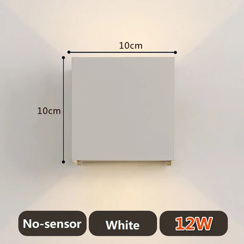 Square IP65 LED Outdoor Wall Light 7W 12W 20W COB PIR Optional 120° AC 85-265V 50,000hr