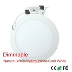 Dimmable Ultra-Thin 12mm LED Panel Downlight 3W 4W 6W 9W 12W 15W 25W 120° PF97% AC 85-265V