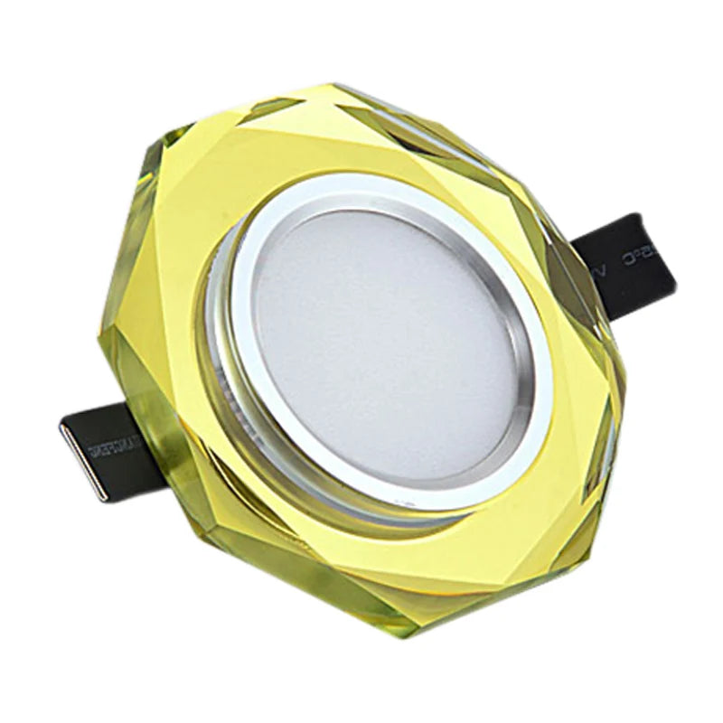 European Crystal LED Ceiling Light 3W 5W Stainless Steel K9 Crystal AC 90-260V Warm White Cool White D90 x H33mm Embedded Aisle Corridor Porch Hall