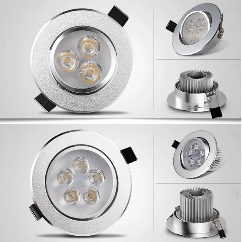 Dimmable Epistar LED Recessed Downlight 6W-45W 45° AC 85-265V Silver White Gold Black