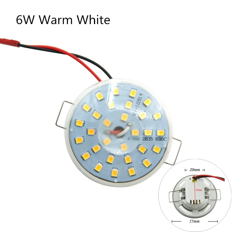 3W 5W 6W 10W Three-Way SMD2835 LED Integrated Light Cup Recessed Downlight AC 100-240V