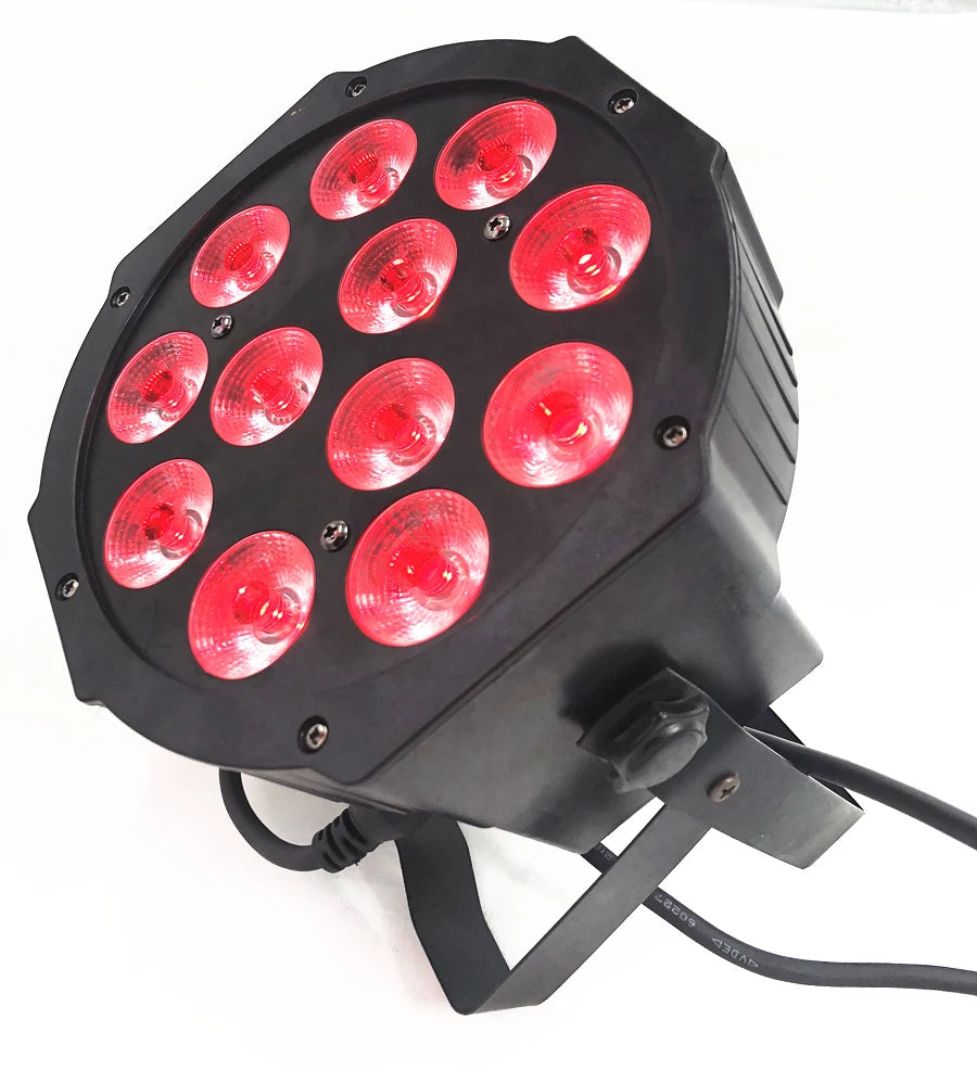 12x RGBWAUV 6-in-1 LED PAR Stage Light 18W DMX 6/10CH 45° AC 90-240V US Plug DJ Party