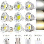 Dimmable Epistar COB LED Spotlight 6W 9W 12W GU10 E27 E14 MR16 CRI 80+ 60° AC 85-265V