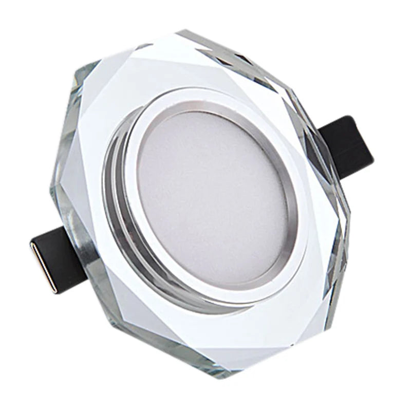 European Crystal LED Ceiling Light 3W 5W Stainless Steel K9 Crystal AC 90-260V Warm White Cool White D90 x H33mm Embedded Aisle Corridor Porch Hall