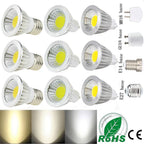 Dimmable COB LED Spotlight Bulb GU10 E27 E14 MR16 6W 9W 12W 60-Degree CRI 80+ 85-265V