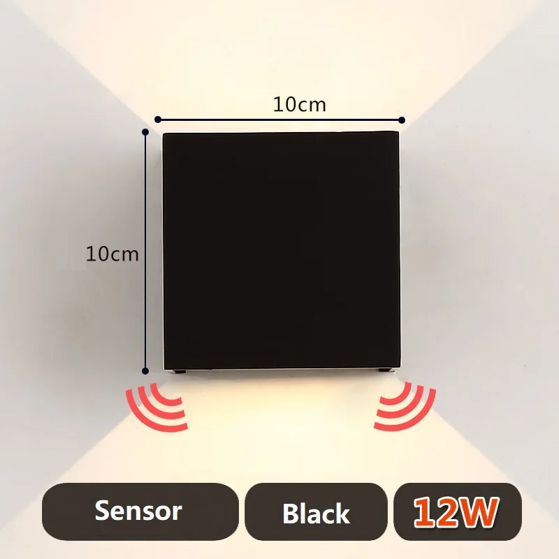 Square IP65 LED Outdoor Wall Light 7W 12W 20W COB PIR Optional 120° AC 85-265V 50,000hr