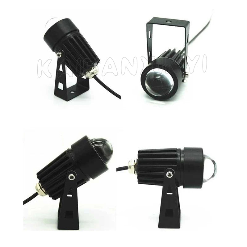 LED Lawn Flood Light 3W 10W IP65 Narrow Beam Brushed Nickel Aluminum AC 85-265V Outdoor