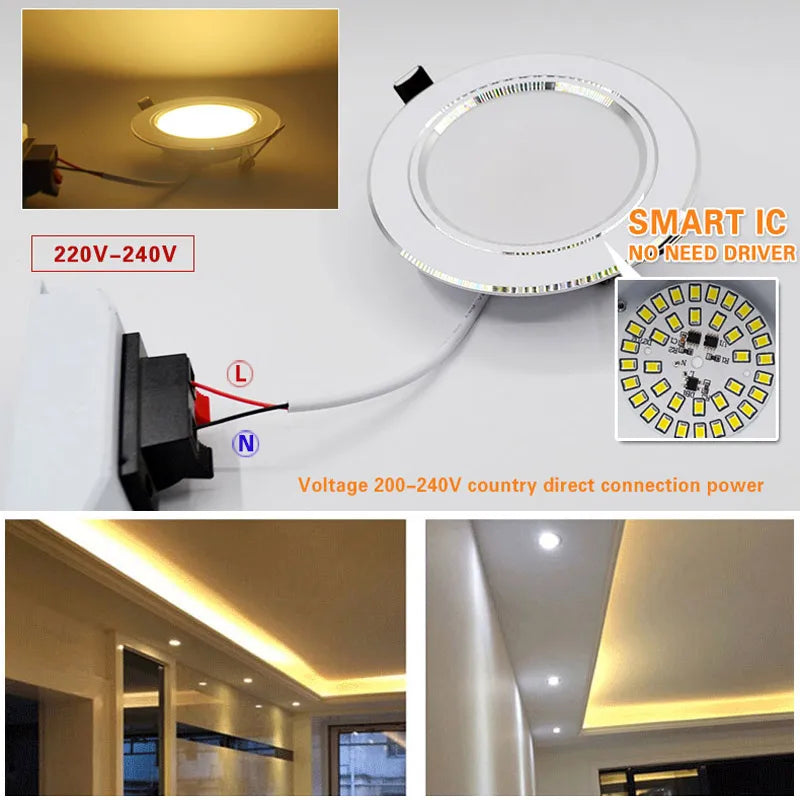 10-Pack LED Recessed Downlight 3W 5W 7W 9W 12W 15W 18W Epistar 120° AC 110-240V 30,000hr