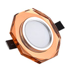 European Crystal LED Ceiling Light 3W 5W Stainless Steel K9 Crystal AC 90-260V Warm White Cool White D90 x H33mm Embedded Aisle Corridor Porch Hall