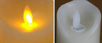 Rechargeable USB LED Flameless Pillar Candle 5.3cm Real Paraffin Wax Moving Flame Amber
